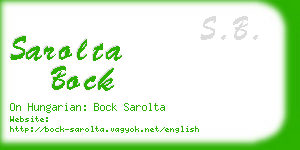sarolta bock business card